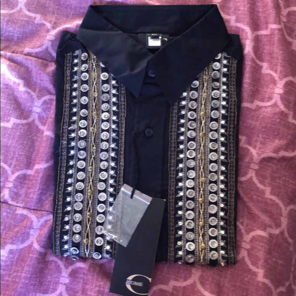 Roberto cavalli collard shirt